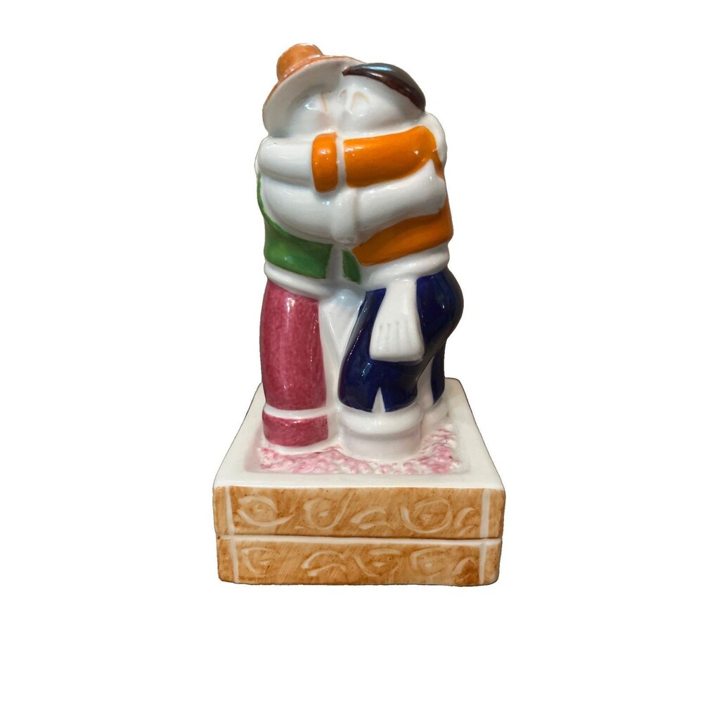 Vintage Mexican Folk Art Pottery Figurine Ceramic Galos Arizaga Bold Hugging